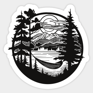 Sunset Hammock Camp T-Shirt Sticker